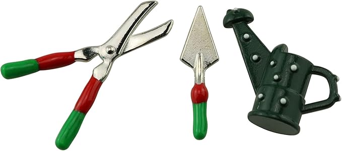 Tegg Miniature Dollhouse Garden Tools 6PCS Mini Doll House Working Accessories