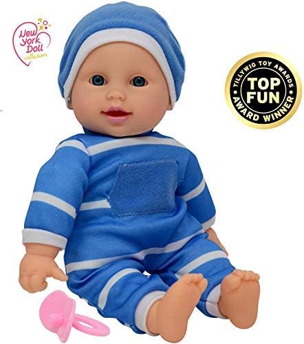 The New York Doll Collection 11 inch Soft Body Baby Doll in Gift Box - 11" Baby Doll Toy for Kids, Boys, Girls and Toddlers - Baby Doll Pacifier Accessory Included
