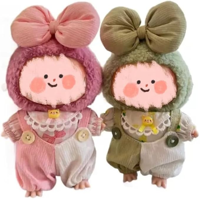 Luxury Chic Doll Clothes Set with Elegant Dress, Shirt, Bow & Necklace - Premium Outfit for Dress Up, Collecting & Gift Giving - Perfect for Kids, Doll Collectors & 18 Dolls (4-17cm)