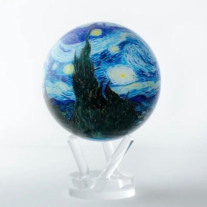 MOVA Starry Night 4.5” – Rotating Solar Art Globe Featuring Van Gogh’s Masterpiece | No Batteries or Wires | Unique Decor & Gift for Art Lovers