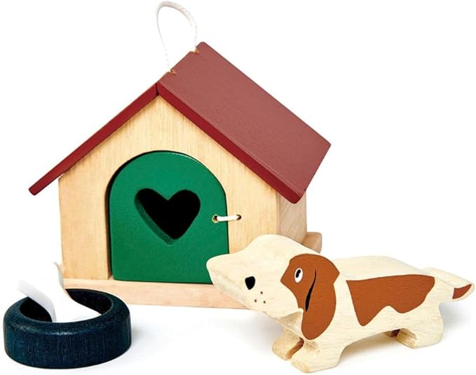 Tender Leaf Toys - Pets Sets for Doll House Accessories Great Add-on Pet Play Set to Any Dollhouse Encourage Creative and Imaginative Fun Children Age 3+ (Pet Dog Set)