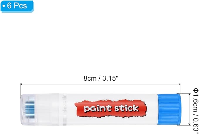 PATIKIL Tempera Paint Sticks, 6 Pcs Solid Tempera Paints Sticks Washable Bulk Markers Pen Quick Drying for Artists Beginners Art Supplies, Sky Blue