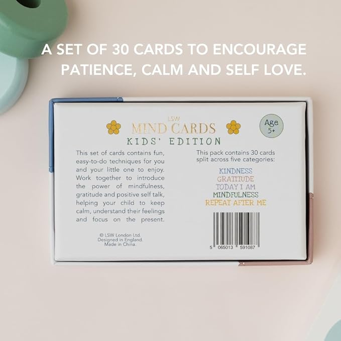 Mind Cards: Kids' Edition | 30 Daily Mindfulness & Gratitude Cards for Children | Screen Free Confidence & Positivity Gift for Emotional Growth