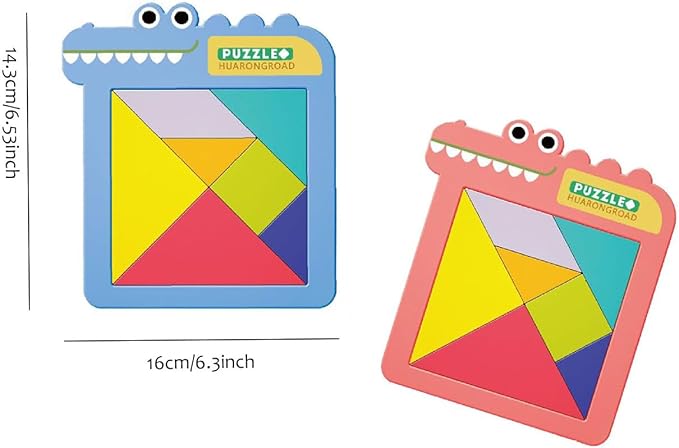 Dementia Activities for Seniors, Tangram Puzzle Travel Game Gifts for Dementia Patients (Tangram, Red) 99-1
