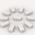 500 Piece Bulk 2x4 Building Bricks, Compatible with Lego, Flat White Bricks