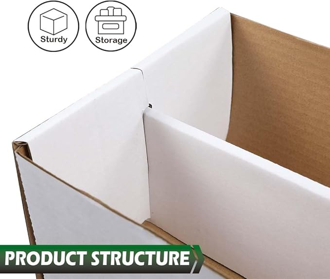GRAND ORANGE White Transaction Card Storage Box (1,600 CT) Corrugated Board Two Dividers Model Holds Over 300 3x4 Toploads Trading Card