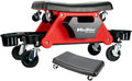 Maxshine 2-in-1 Modular Detailing Creeper Seat V2 | Rolling Creeper with Removable Cushion & Tool Tray | Heavy-Duty Polyethylene & Steel Frame, 4” Wheels | Complete Set (Black)