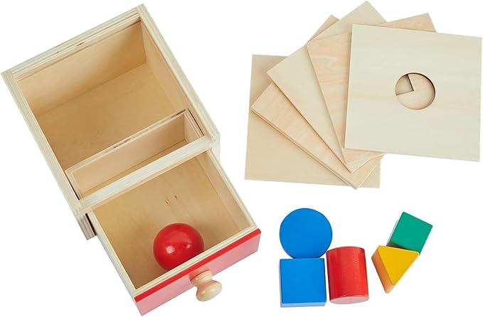 Adena Montessori Sorting Drop Box Toy with 6 Borad and Drawer Educational Toys for Kids Baby Toddlers