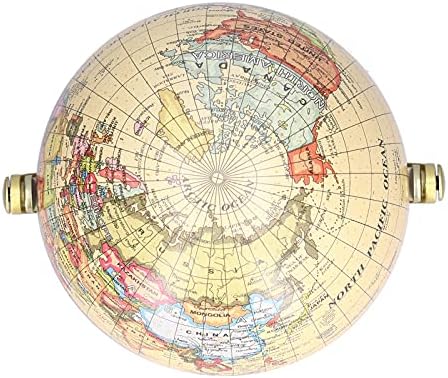 Globe English Mini World Map with Sturdy Hard Base, Earth Geographical Location Map Picture Teaching Tool Child Gift