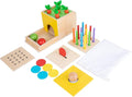 Montessori Toddler Play Kit Montessori Box Toys for 1 Year Old 2 Years Baby Learning Toys Gift Carrot Harvest Game, Matchstick Color Drop Game and Coin Box (5-for-1)