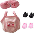 17cm Doll Clothes 4-Piece Set, Cute Onesie Outfit with Headband & 2 Pairs of Shoes , Cute Kawaii Fashion Accessories(NO Doll)