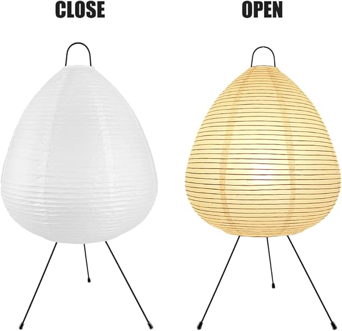 Bedside Table Lamp Paper and Chrome Standing Lamp Room Decoration Festival Lantern Light Nightstand Desk Lamp Bedroom Dresser Living Kids Room College Dorm Coffee (White, 19.7"x11"x11")