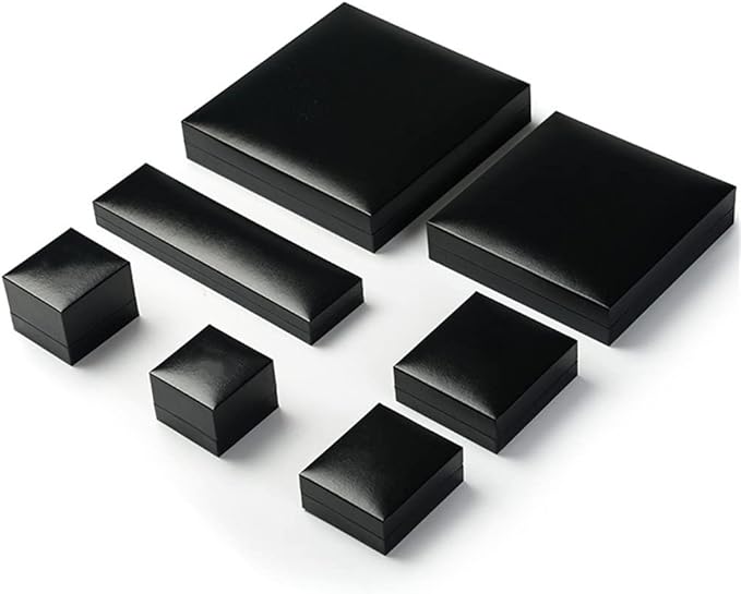 Oirlv Luxury Black Leather Ring Box - Ideal for Wedding and Proposal Ring Jewelry Gift