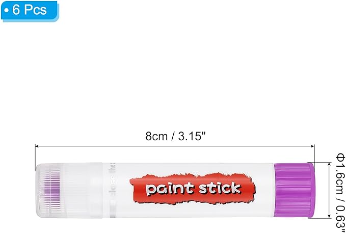 PATIKIL Tempera Paint Sticks, 6 Pcs Solid Tempera Paints Sticks Washable Bulk Markers Pen Quick Drying for Artists Beginners Art Supplies, Pink