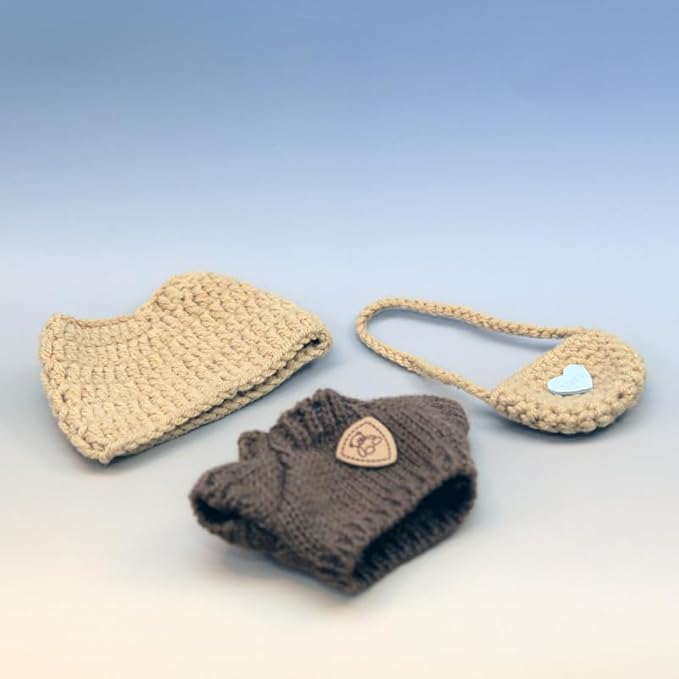 3 Set Doll Clothes Compatible with 15cm & 17cm, Fashion Clothes Crochet Cute Outfit for Dolls (NO Doll)