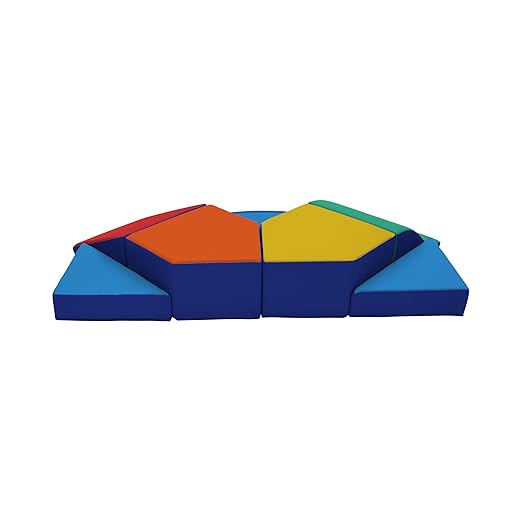 Factory Direct Partners 13680-110 SoftScape Super Fun Wall Climber, Indoor Active Play Structure for Toddlers and Kids, Ramps for Crawling, Sliding and Climbing (8-Piece) - Multicolor