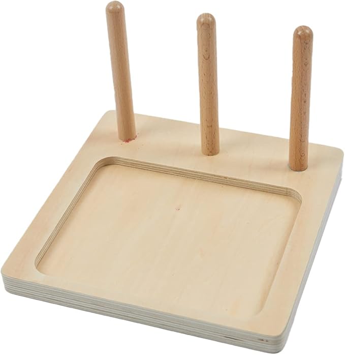 Adena Montessori Inspired Colored Solids on Dowels - Shape Sorting Toy Designed for 1-3 Years Old Toddlers