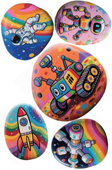 Awsoo Shell & Rock Painting Kit- Space and Rocky Glow in The Dark Arts and Crafts for Kids Ages 8 9 10 11 12, Art Supplies Craft Paint Kits, Birthday Party Gift Toy