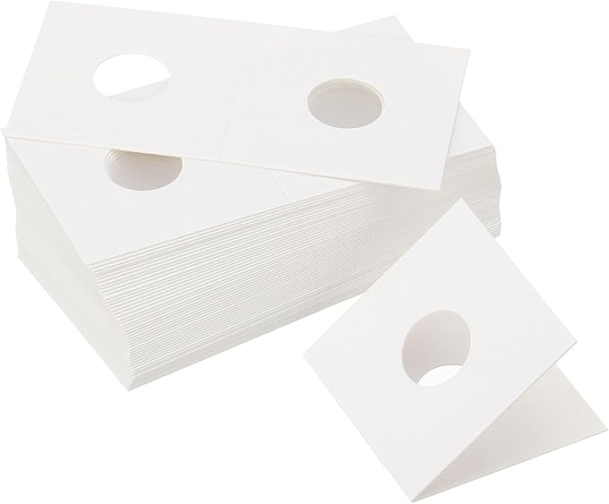 PATIKIL 2x2 Coin Flips, 350 Pack 17.5mm Cardboard Coin Holder Paper Coin Holders for Coin Collection Supplies Collector, White