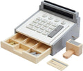 Kaplan Early Learning Wooden Cash Register for Toddlers - Realistic Pretend Play Grocery Store Toy for Dramatic Play - Enhances Imagination & Communication Skills, Ages 18+ Months