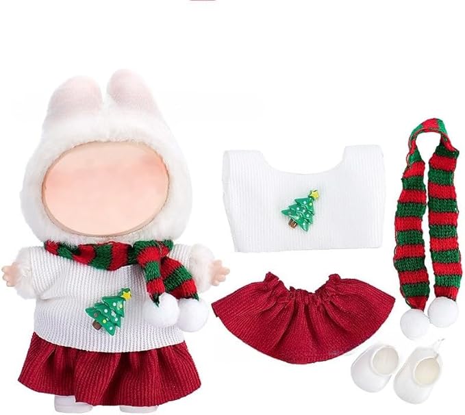 17cm Doll Clothes Outfit Dress Up Suitable for 6.7 inch Hight , Accessories Suit No Doll Only Clothing Christmas Set (Set 4)