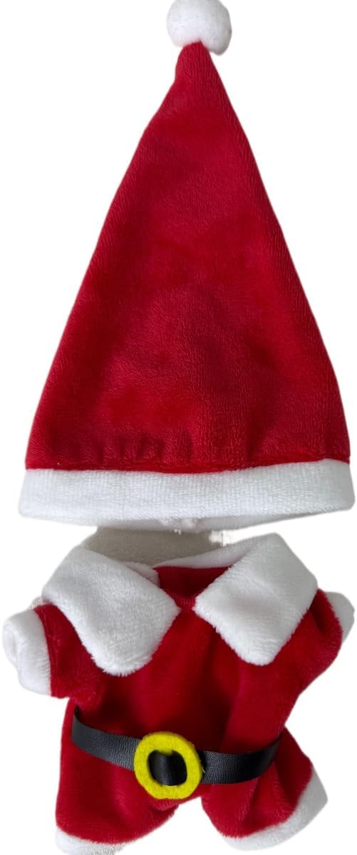 Christmas 17cm Doll Clothes Set(No Doll), Hat & Overalls Set for 17cm Labubu Suit, Cute Cloth for Dress up Unique Style Dolls Outfit Stylish Clothes for Labubu (Santa Claus)
