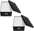 novelinks Photo Case 4" x 6" Photo Storage Box - 10 Inner Picture Storage Container (Black, 2 Pack)