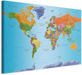 artgeist Canvas Wall Art Print World Map 35x24 in - 1pcs Picture with Acoustic Foam Sound Print Artwork Room Acoustics Soundproofing World Travel Map k-A-0104-b-d