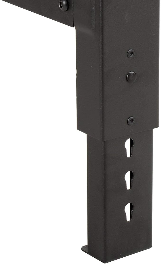 Global Industrial Adjustable Height Workbench C-Channel Leg, 60" W x 30" D, 1-3/4" Birch Top with Square Edge, 2000 Lbs. Capacity, Black Frame, Industrial Workbench