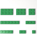 100 Pieces Classic Building Plate Assortment Pack, 8 Sizes Small Baseplates Multipacks, Compatible with Lego Parts and Pieces, Small Plate for Building(Color:Green)