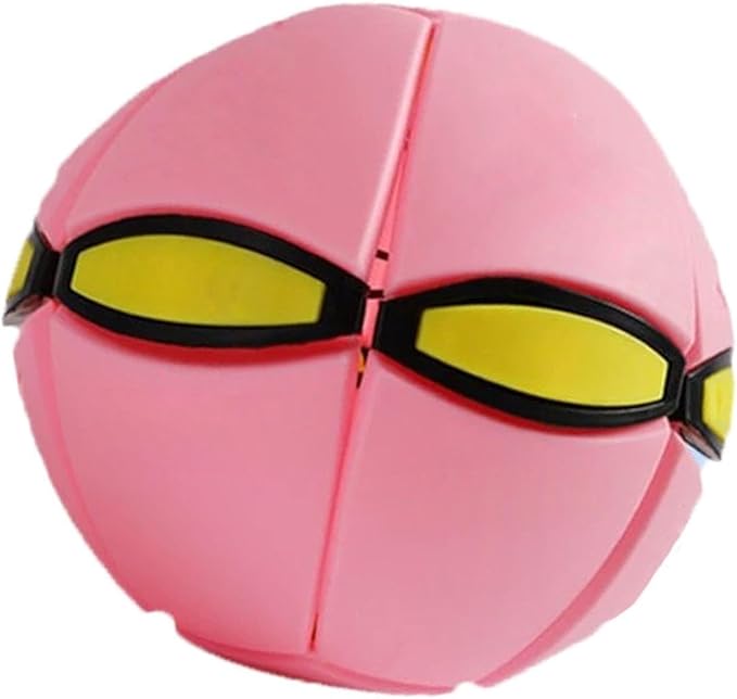 Magic Meta Ball, Children's Bouncing Ball, Magic Metaball, Magical Flying Saucer, Bouncy Balls, Parent-Child Interaction, Interactive Pop-Up Time Delay Transformation Toy Outdoor (pink-1, 6 lights)
