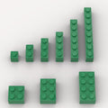 100 Piece Green Bricks Bulk Assortment Pack, 9 Size Green Classic Building Blocks Bricks, Compatible with Lego Parts and Pieces(Color: Green)