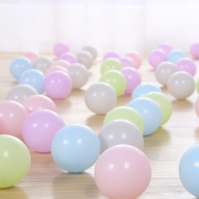 PlayMaty Ball Pit Balls - 2.75inches Plastic Phthalate & BPA Free Balls Crush Proof Stress Balls Swim Pit Fun Toy with Storage Bag for Baby Playhouse Birthday Party DecorationPack of 50