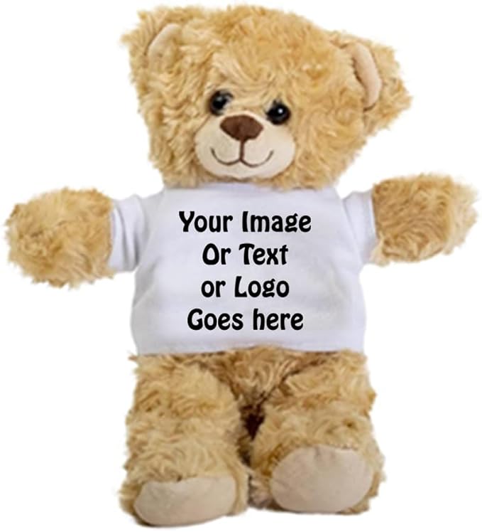 SpreadPassion Custom Teddy Bear, Personalized Teddy Bear, Customized Text, Image, Custom Name Bear, Personalized Gifts for Girlfriend, Boyfriend on Valentines Day, Birthday, Christmas Day