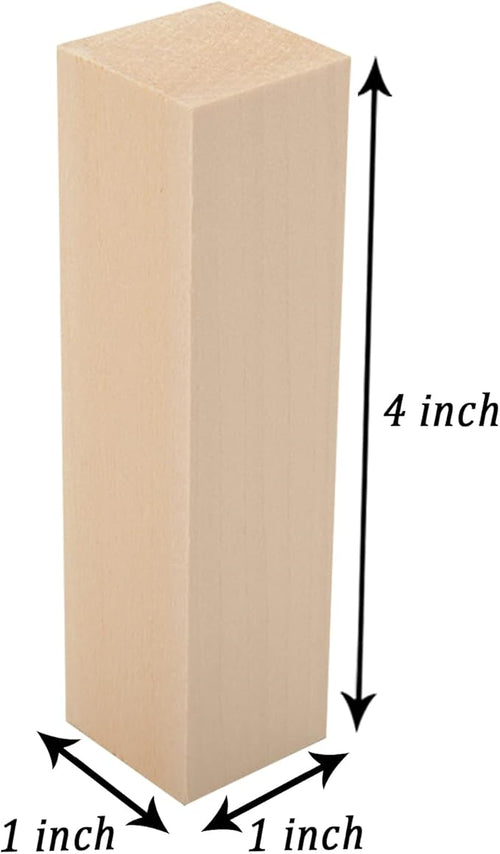 12 Pack Unfinished Basswood Carving Blocks Kit, Rectangular Wooden Blocks for DIY Carving, Crafting and Whittling for Adults Beginner and Experts(4 x 1 x 1 inch)