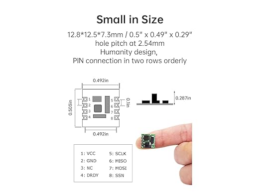 [Industrial-Grade Magnetometer Compensation Chip] RM3100 High-Accuracy Magnetometer Geomagnetism, Magnet Field Sensor, SPI Interface, High-Revolution Electronic Compass Module for Arduino