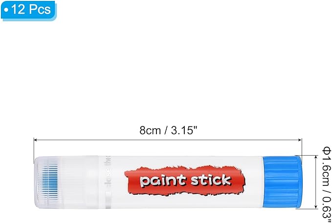 PATIKIL Tempera Paint Sticks, 12 Pcs Solid Tempera Paints Sticks Washable Bulk Markers Pen Quick Drying for Artists Beginners Art Supplies, Light Blue