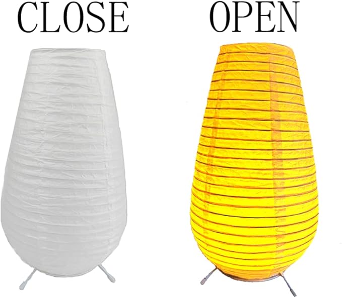 Battery Operated Lamp Bedside Table Lamp Paper and Chrome Standing Lamp Room Decoration Festival Lantern Light Nightstand Desk Lamp Bedroom Dresser Living Kids Room College Dorm Coffee