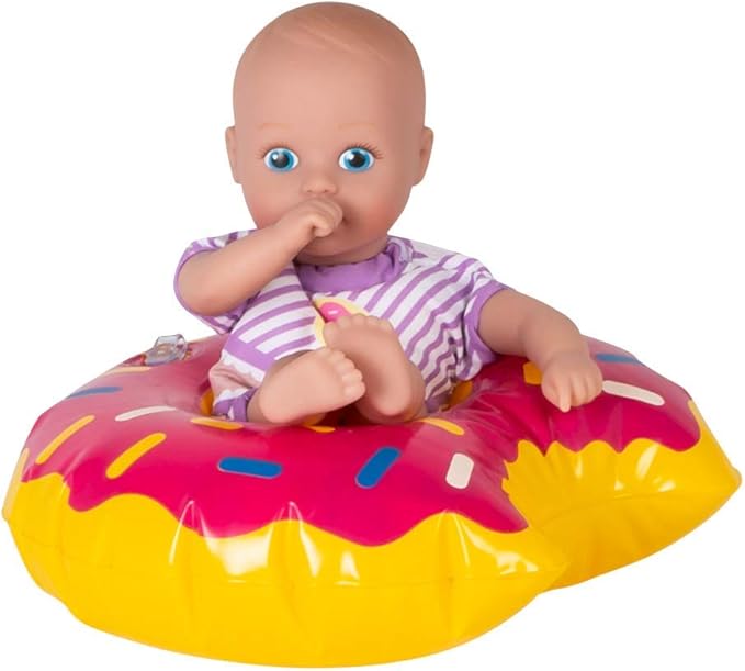 Adora Splash Time Babies Collection, 8.5” Baby Doll w/ Sweet Baby Smell, Made in Premium QuickDri Vinyl & Machine Washable, Includes Clothes and Accessories, Birthday Gift For Ages 3+ - Sprinkle Donut