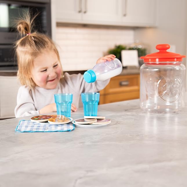 Fat Brain Toys Pretendables Milk and Cookies Set - Pretendables Milk and Cookies Set - New Pretend Play & Imaginative Play for Ages 3 to 10
