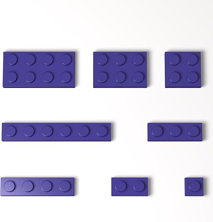 100 Pieces Classic Building Plate Assortment Pack, 8 Sizes Small Baseplates Multipacks, Compatible with Lego Parts and Pieces, Small Plate for Building(Color:Purple)