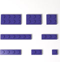 100 Pieces Classic Building Plate Assortment Pack, 8 Sizes Small Baseplates Multipacks, Compatible with Lego Parts and Pieces, Small Plate for Building(Color:Purple)