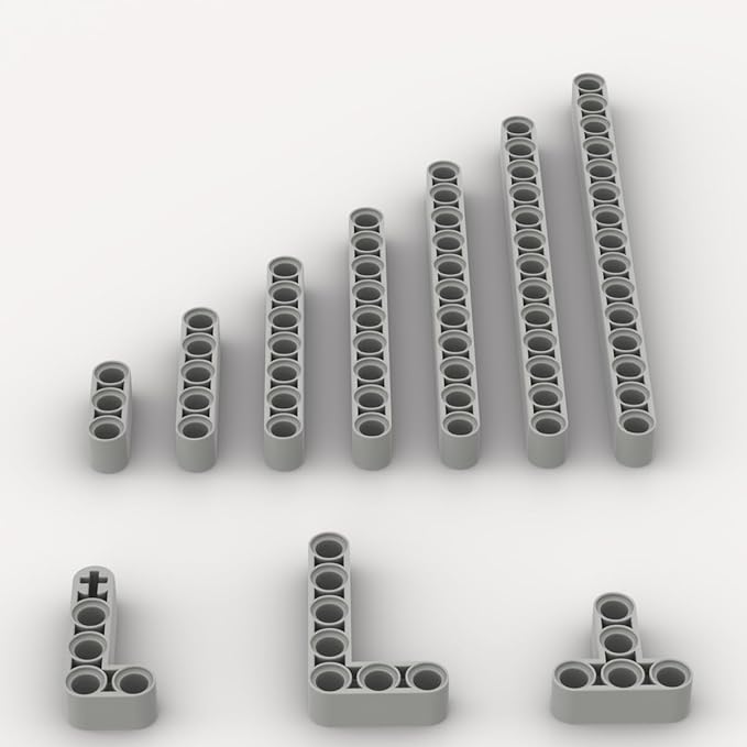 Light Gray Liftarms Thick Bulk Assortment Pack, 80 Pieces, Compatible with Lego, A0001