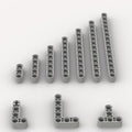 Light Gray Liftarms Thick Bulk Assortment Pack, 80 Pieces, Compatible with Lego, A0001