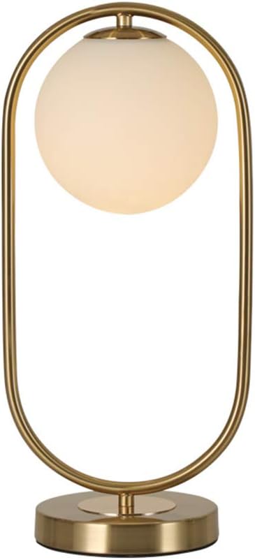 KCO Lighting Modern Bedside Night Lamp Mini Gold Table Light Metal Brass Finished Bedside Desk Lamp with Milky White Shade for Living Room Bedroom (Bronze, Oval)