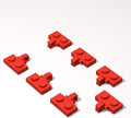Classic Building Hinge Plate Bulk, 1x2 Locking with 1 Finger on Side with Groove 50 Piece, Compatible with Lego Parts and Pieces: (Color:Red)