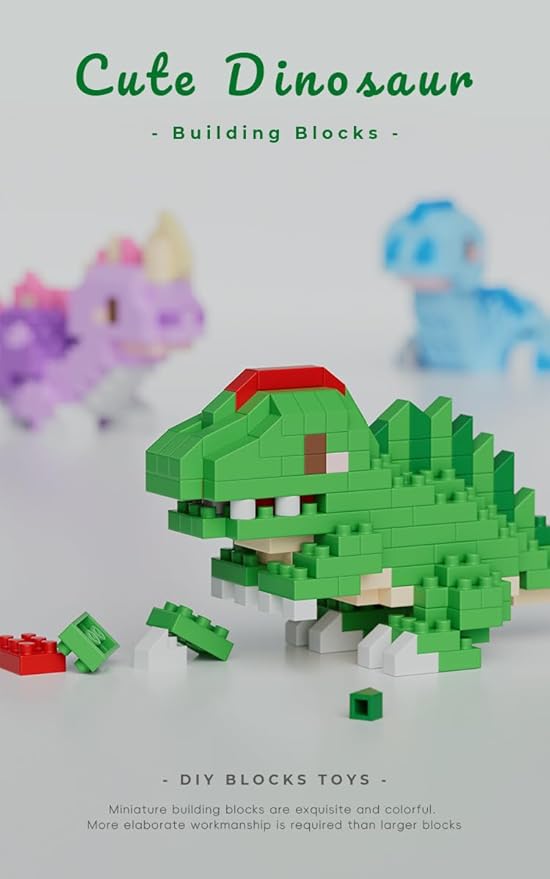 Stegosaurus Cute Dinosaur Animals Creature Building Toy Blocks Ancient Creatures Life Mini Bricks Micro Building Toys