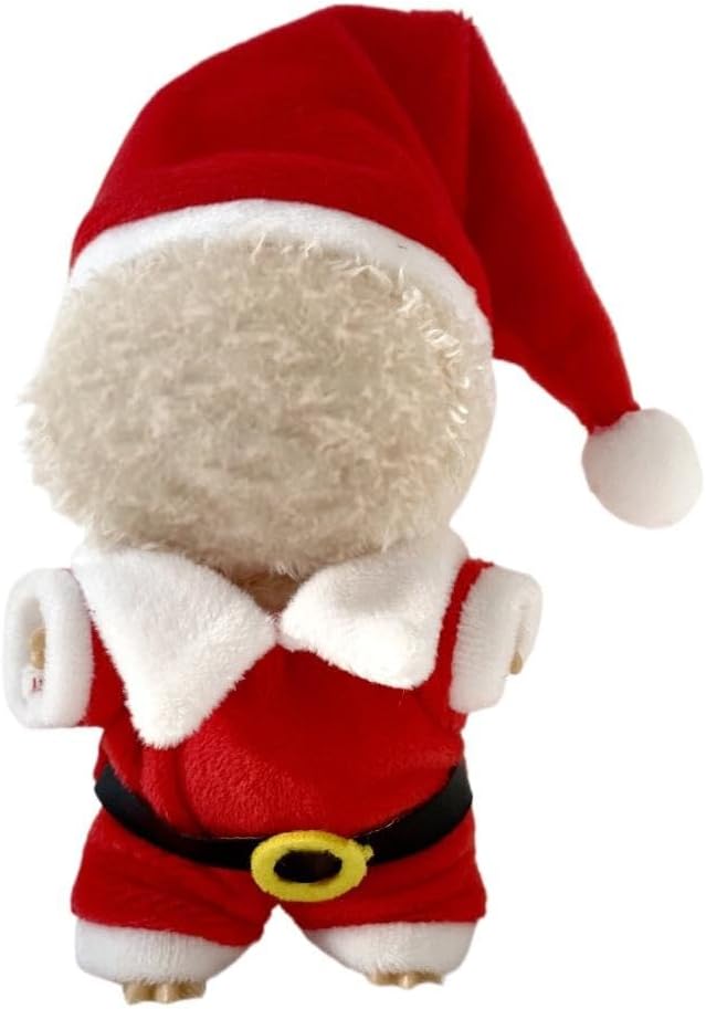 Christmas 17cm Doll Clothes Set(No Doll), Hat & Overalls Set for 17cm Labubu Suit, Cute Cloth for Dress up Unique Style Dolls Outfit Stylish Clothes for Labubu (Santa Claus)