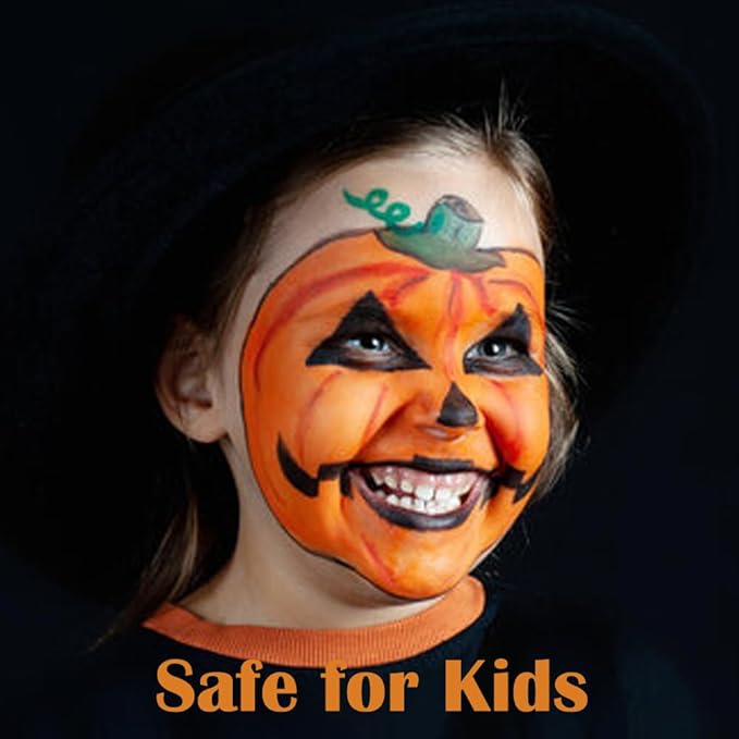 Orange Face Paint Stick,Water-Based Orange Body Paint Stick,Washable Face Painting for Lion Tiger Fox Pumpkin Costume,Halloween Professional SFX Makeup Paint for Cosplay ,1.06 OZ