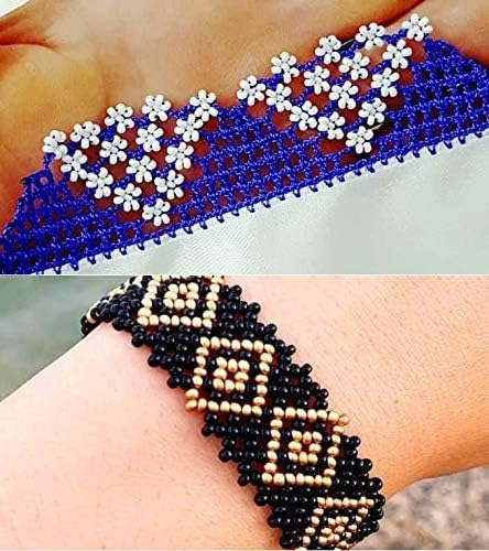 Perlin Glass Seed Beads 4mm 6/0 Round Mini Small Pony Spacer Beads 1100pcs for Jewelry Making Earrings Bracelets Pendants Waist DIY Handmade Metallic Color Kit (Gold)